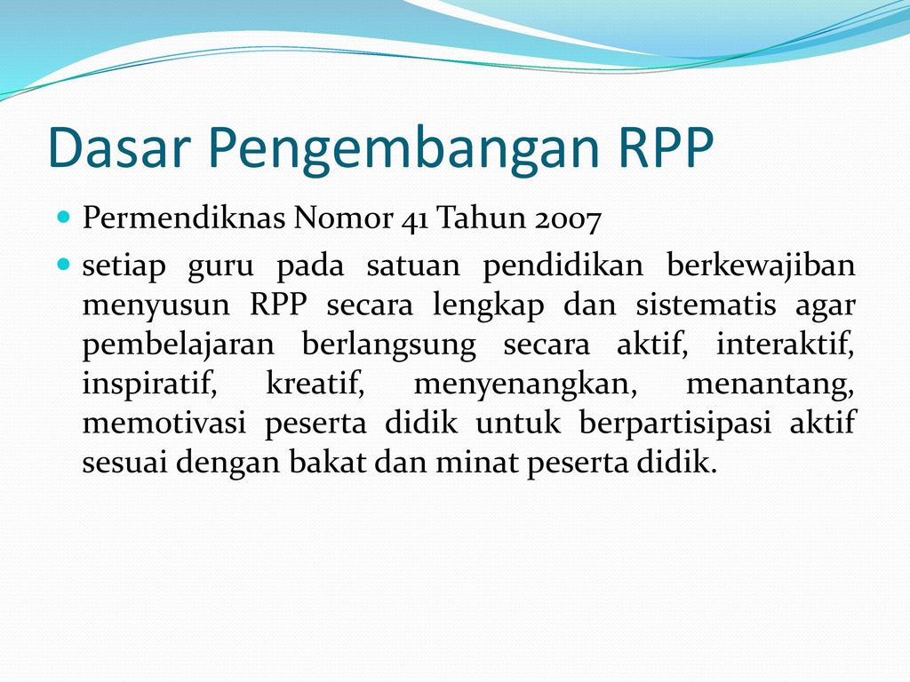 Dasar Pengembangan RPP