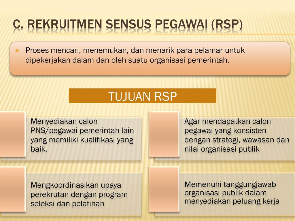 c. Rekruitmen sensus pegawai (rsp)