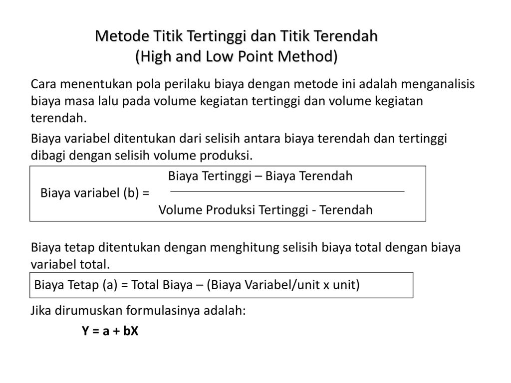 Metode Titik Tertinggi dan Titik Terendah (High and Low Point Method)