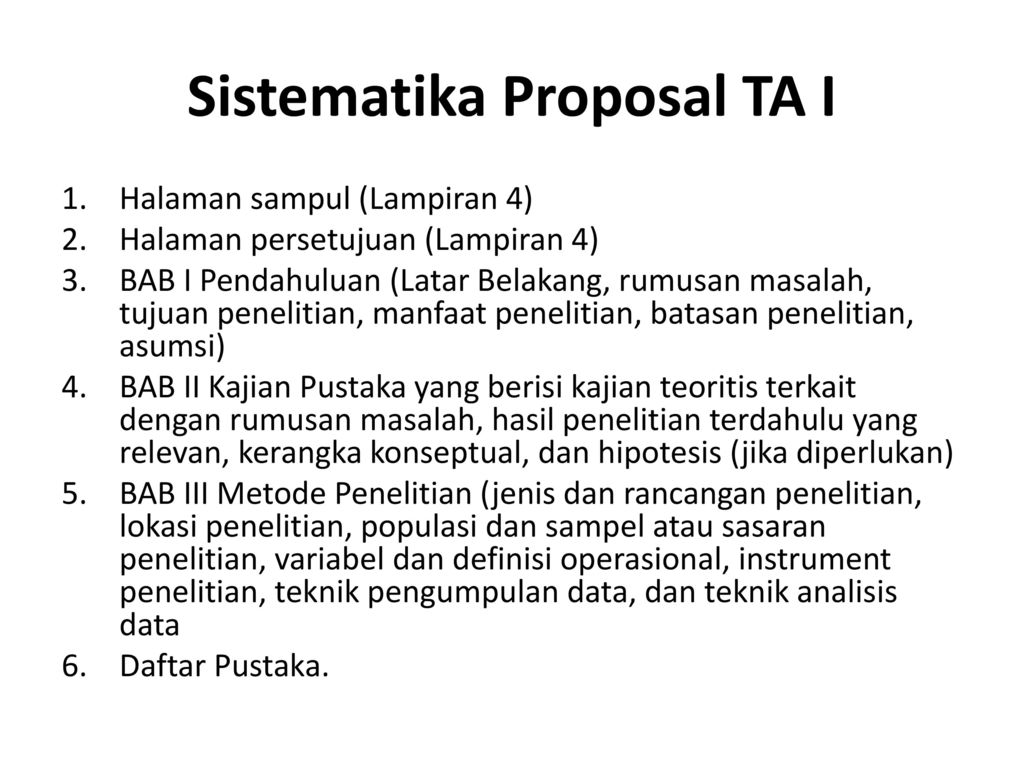 Sistematika Proposal TA I
