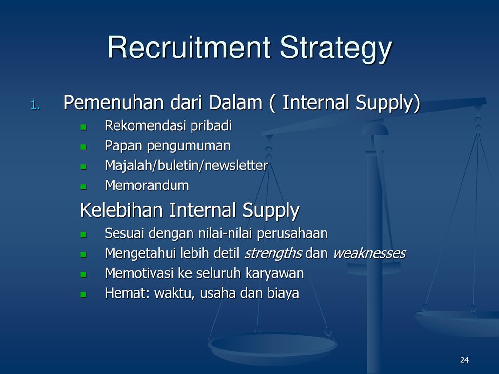 Recruitment Strategy Pemenuhan dari Dalam ( Internal Supply)