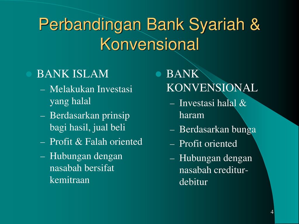 Perbandingan Bank Syariah & Konvensional