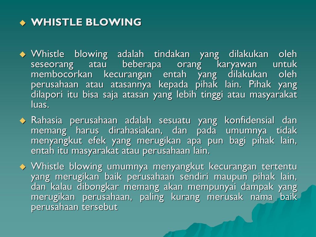 WHISTLE BLOWING