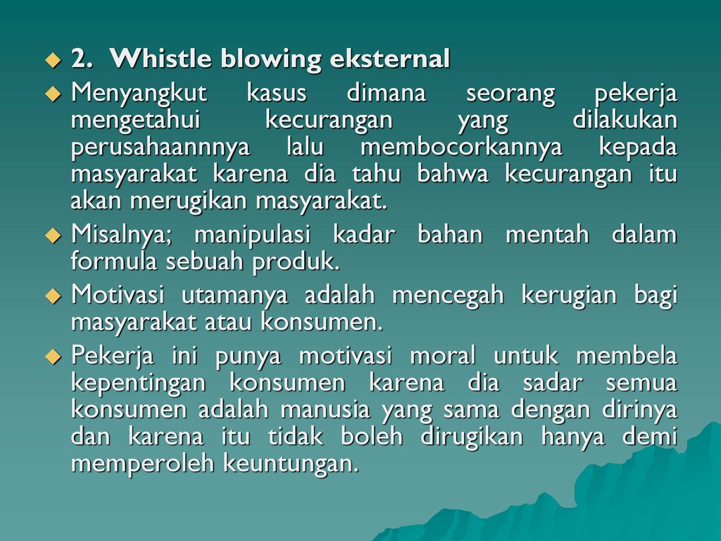 2. Whistle blowing eksternal