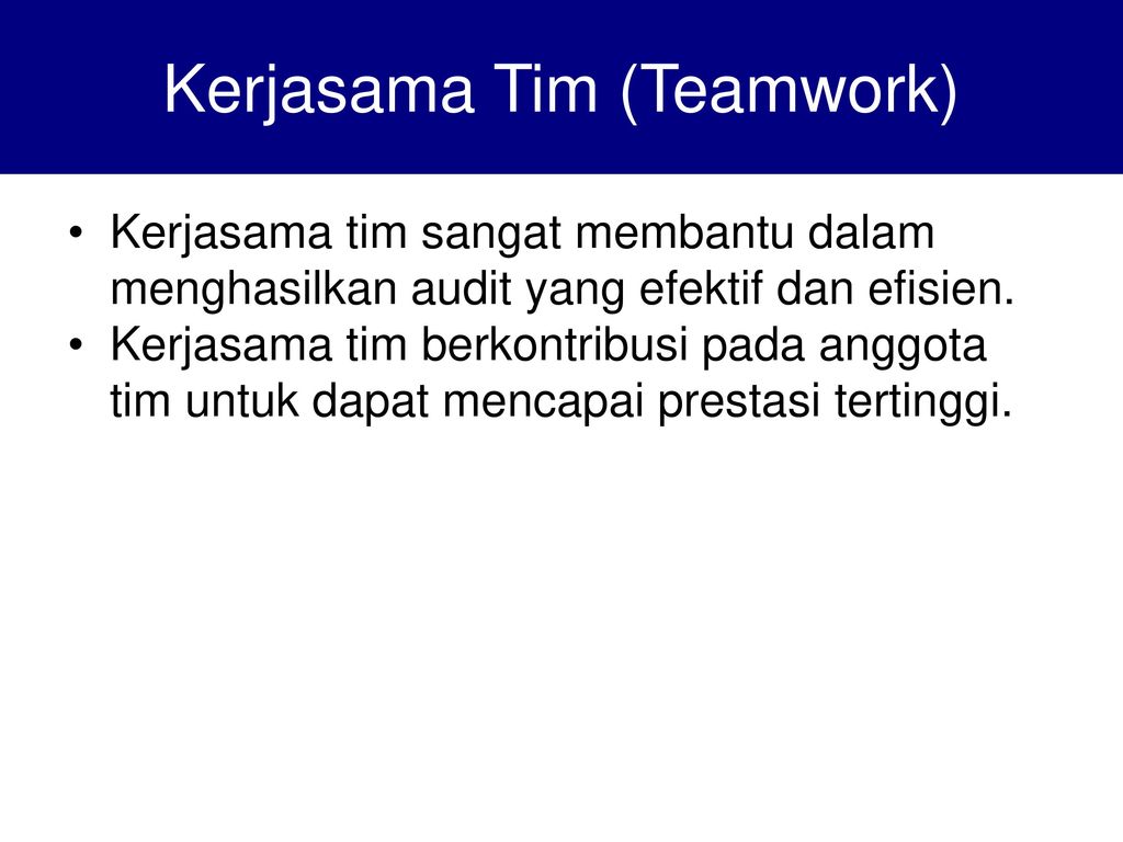 Kerjasama Tim (Teamwork)