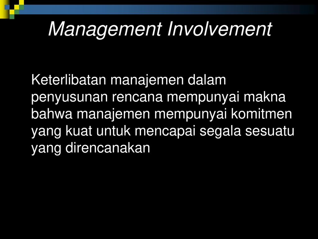 Management Involvement
