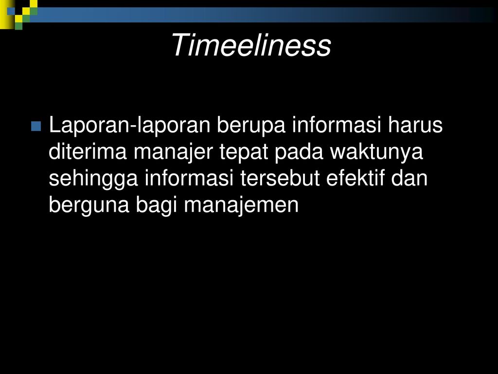 Timeeliness