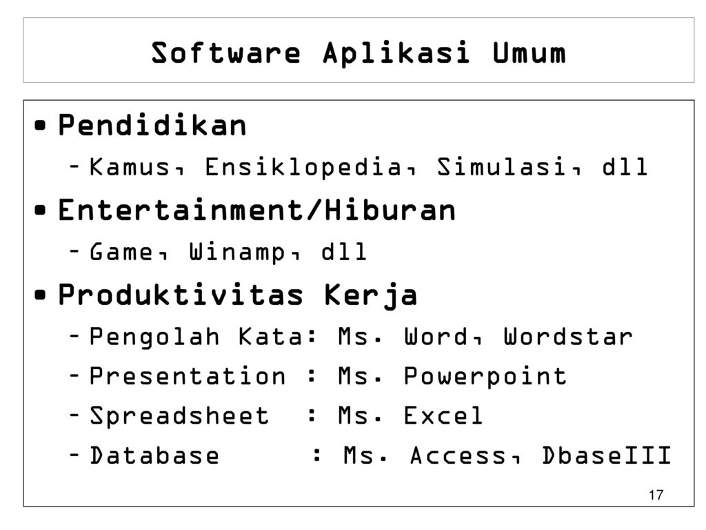 Software Aplikasi Umum
