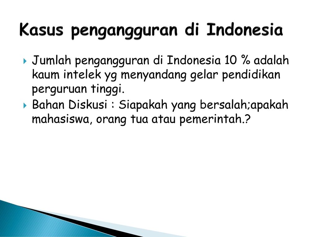 Kasus pengangguran di Indonesia