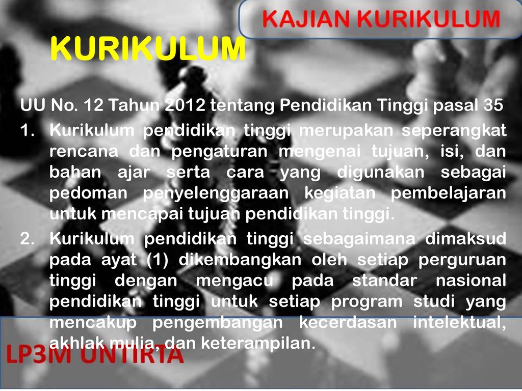 KURIKULUM UU No. 12 Tahun 2012 tentang Pendidikan Tinggi pasal 35