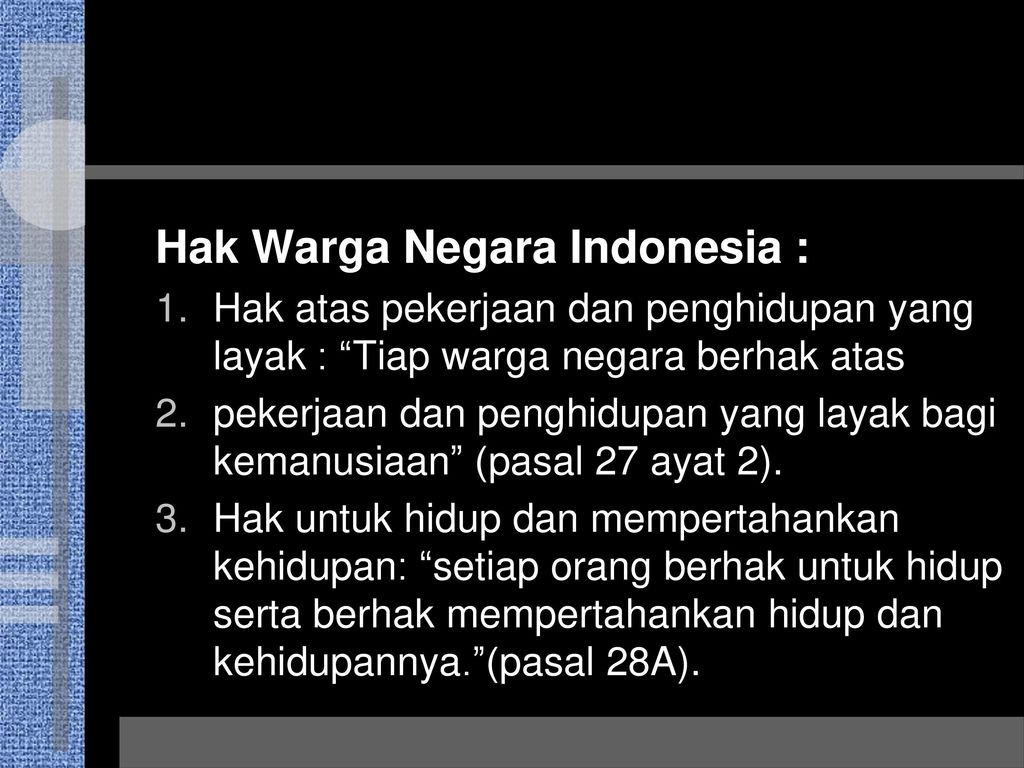 Hak Warga Negara Indonesia :