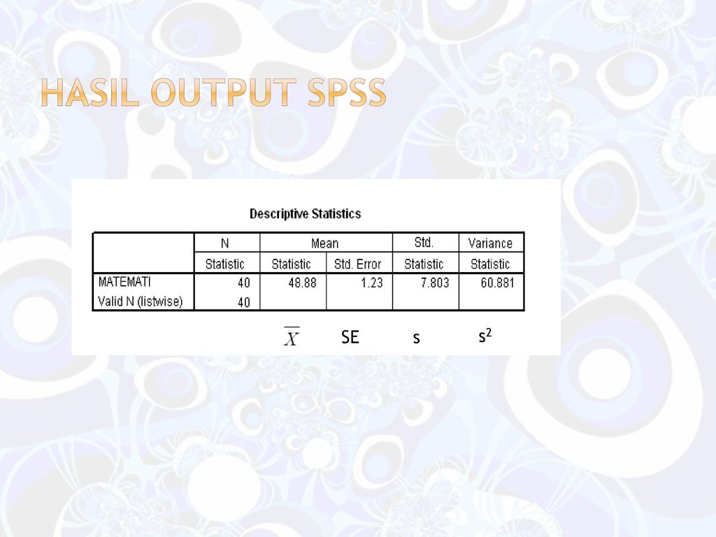 Hasil output spss SE s s2