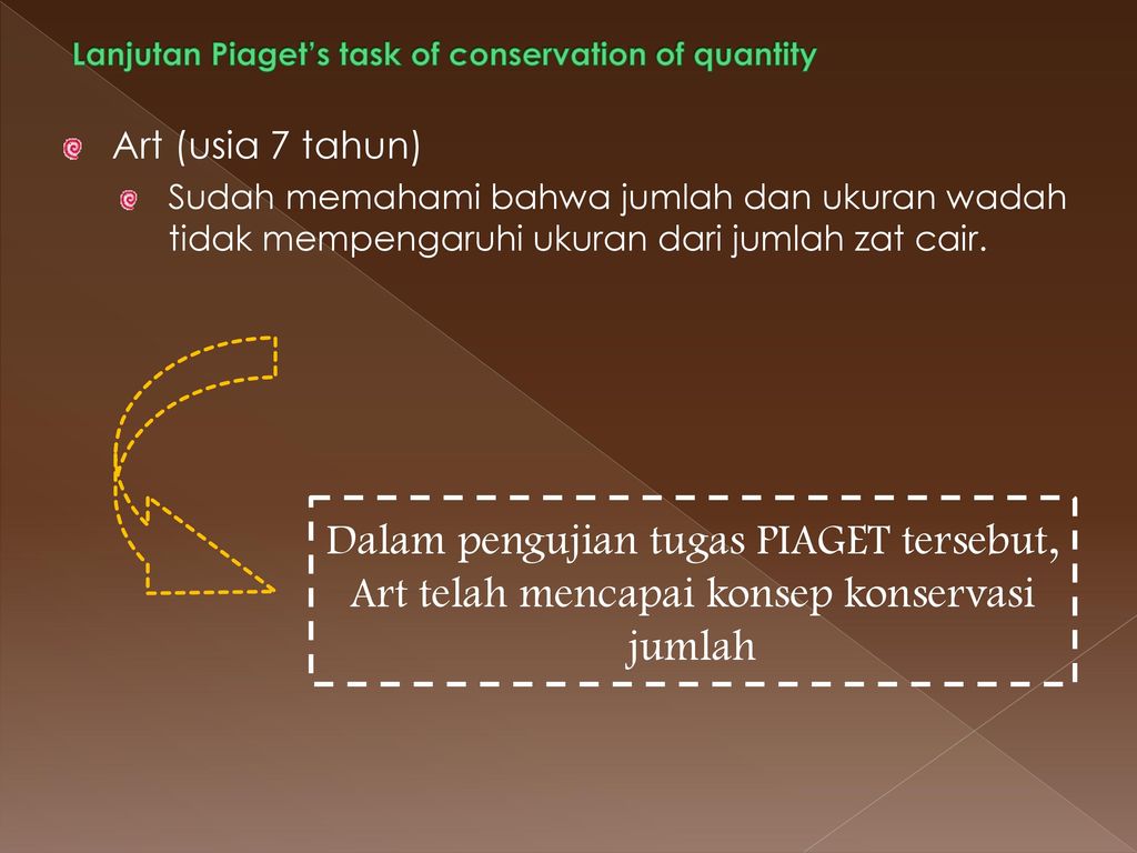 Lanjutan Piaget’s task of conservation of quantity