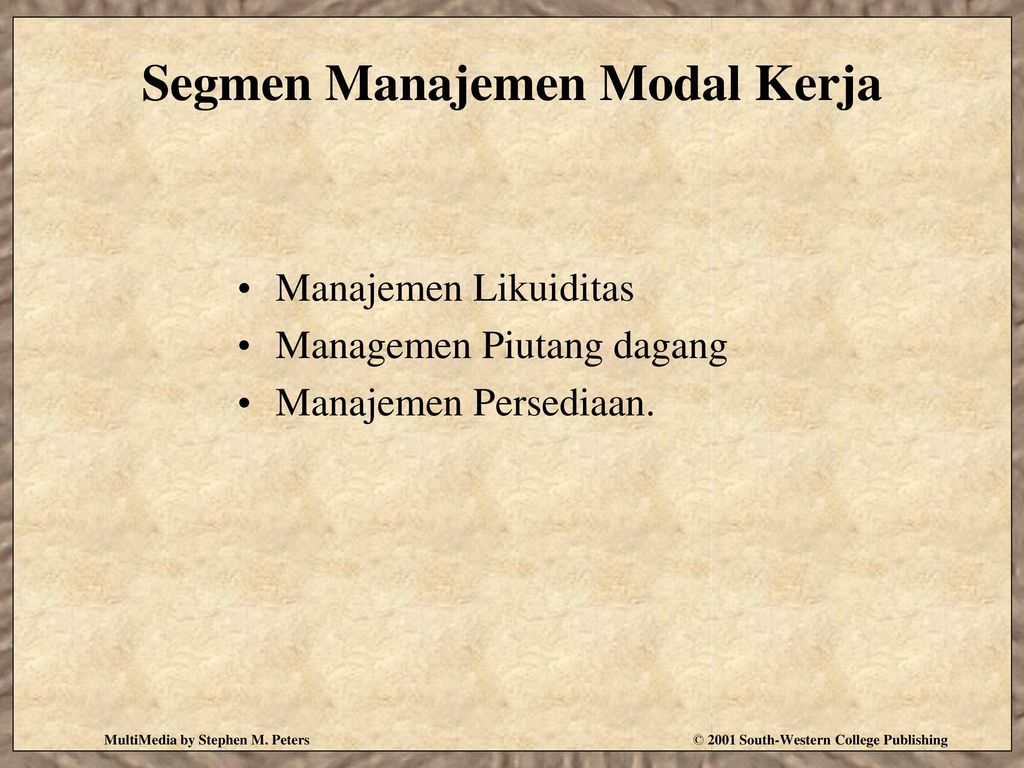 Segmen Manajemen Modal Kerja