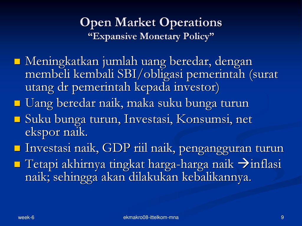 Open Market Operations Expansive Monetary Policy