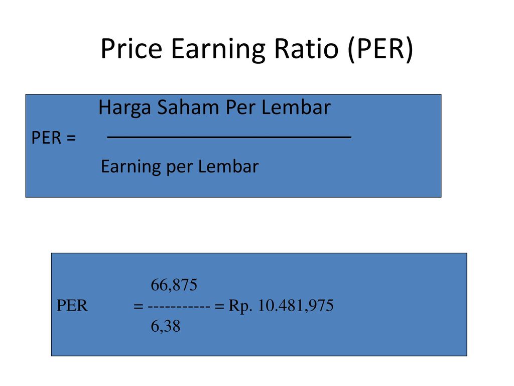Price Earning Ratio (PER)