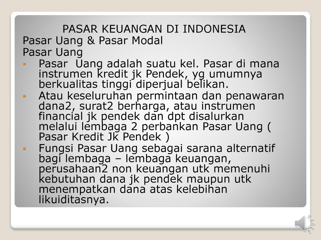 PASAR KEUANGAN DI INDONESIA