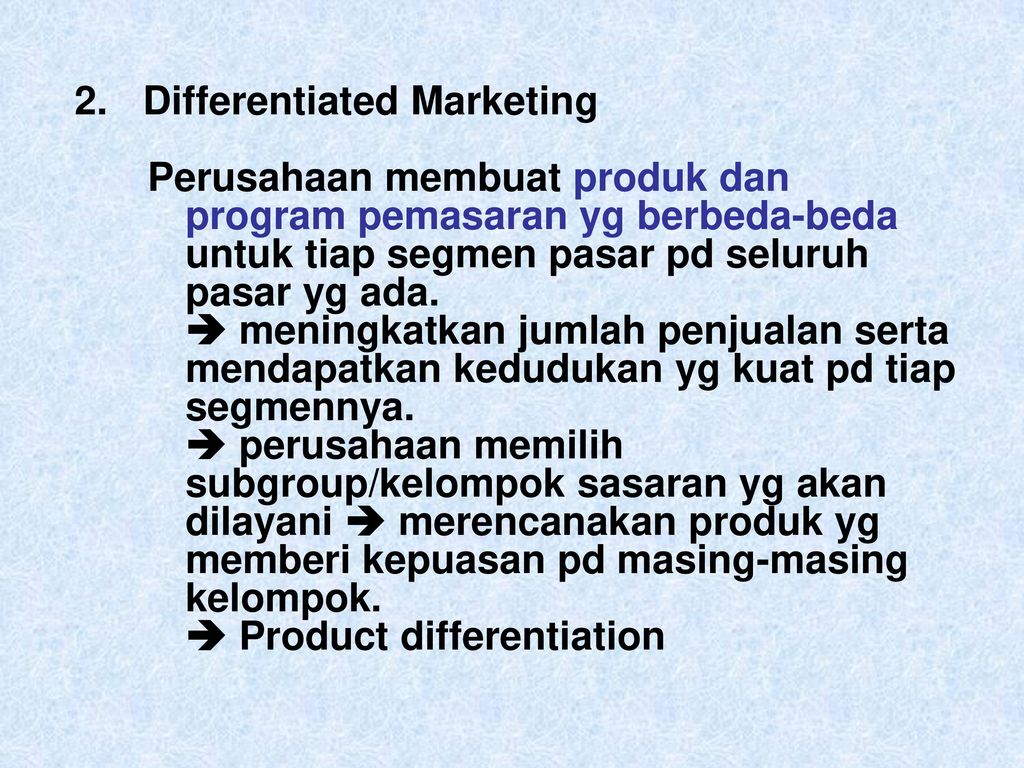 Differentiated Marketing