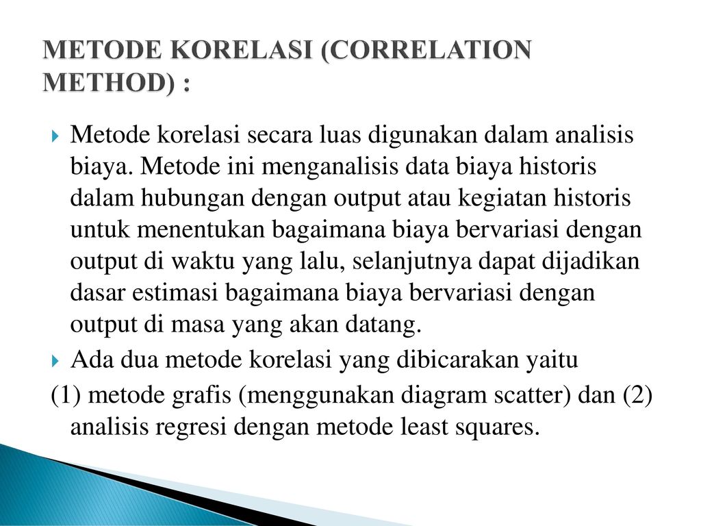 METODE KORELASI (CORRELATION METHOD) :