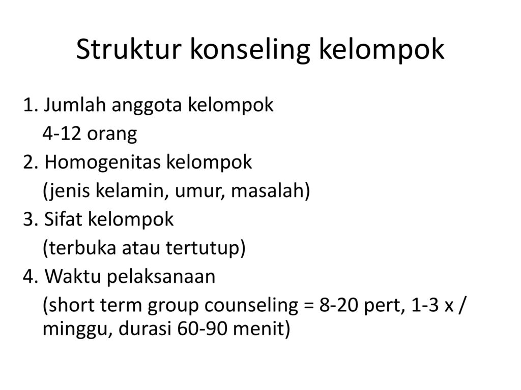 Struktur konseling kelompok