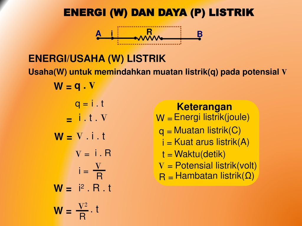 ENERGI (W) DAN DAYA (P) LISTRIK