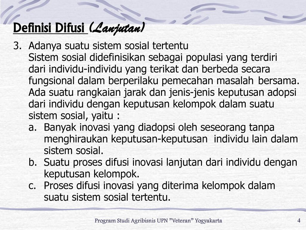 Definisi Difusi (Lanjutan)