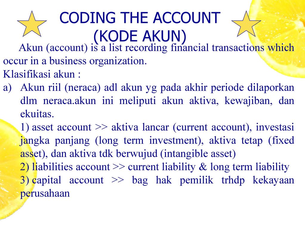 CODING THE ACCOUNT (KODE AKUN)