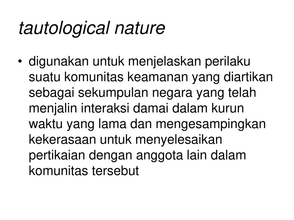 tautological nature
