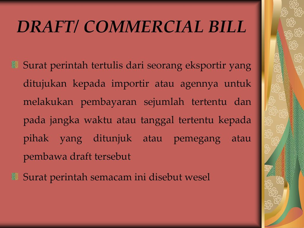 DRAFT/ COMMERCIAL BILL