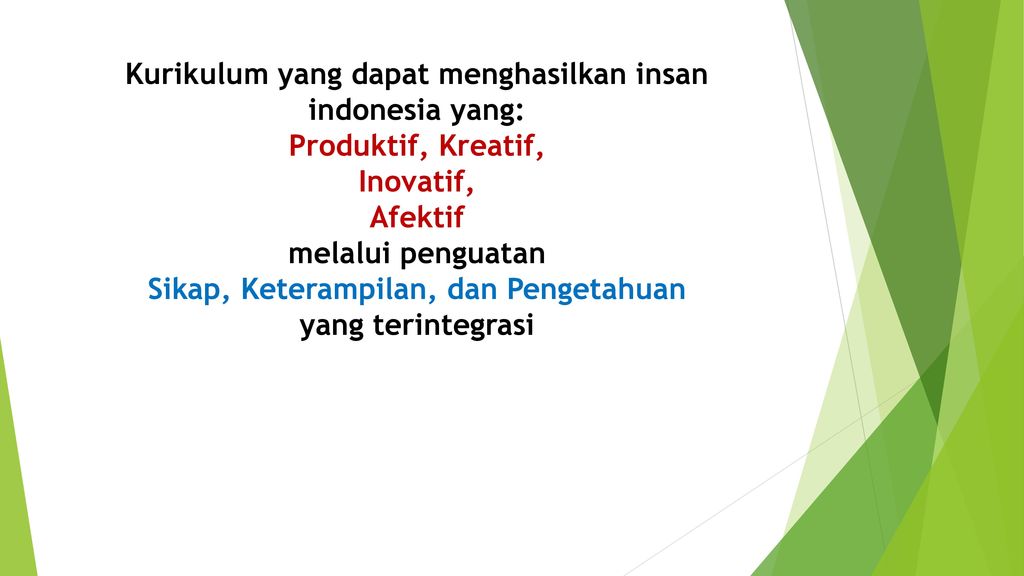 Kurikulum yang dapat menghasilkan insan indonesia yang: