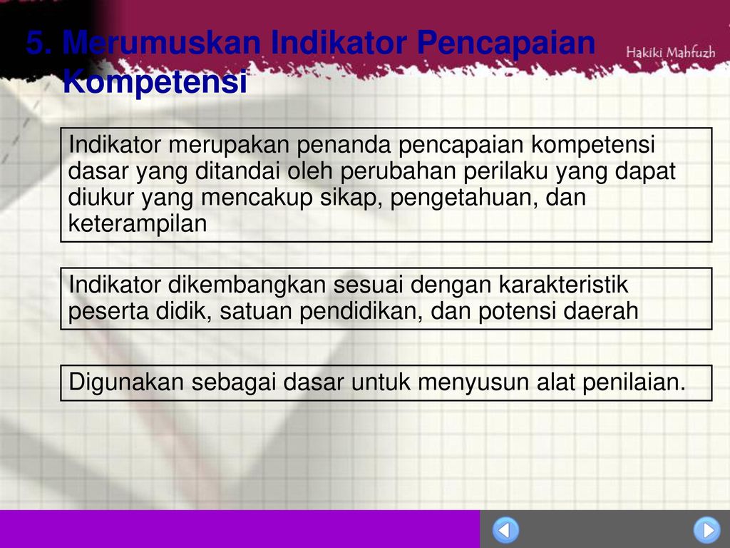 5. Merumuskan Indikator Pencapaian Kompetensi