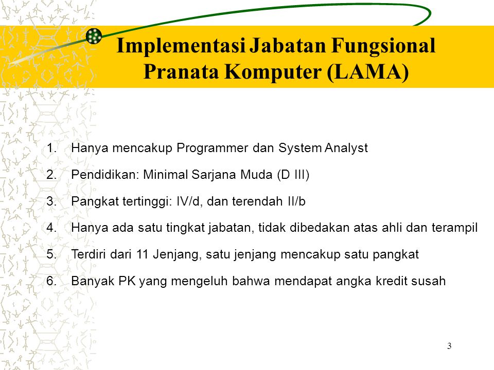 Implementasi Jabatan Fungsional Pranata Komputer (LAMA)