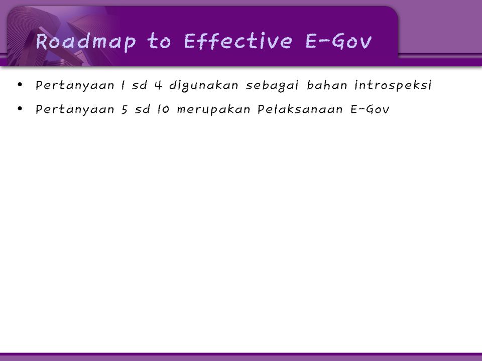 Roadmap to Effective E-Gov