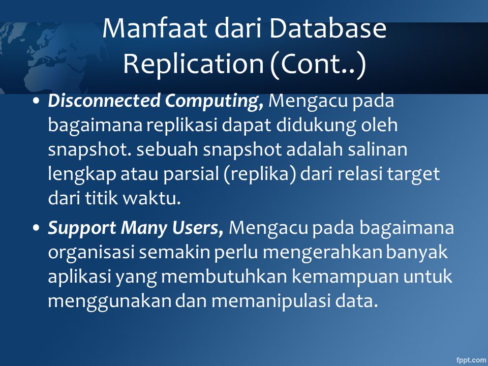 Manfaat dari Database Replication (Cont..)