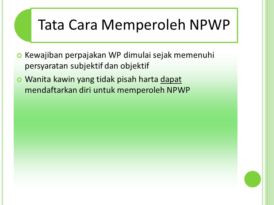 Tata Cara Memperoleh NPWP
