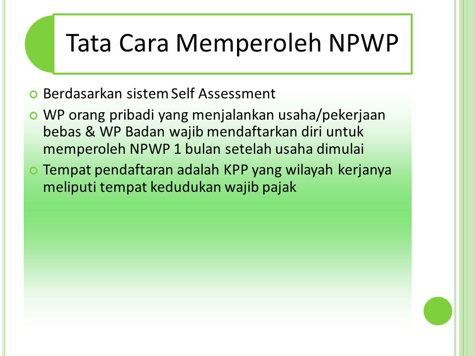 Tata Cara Memperoleh NPWP