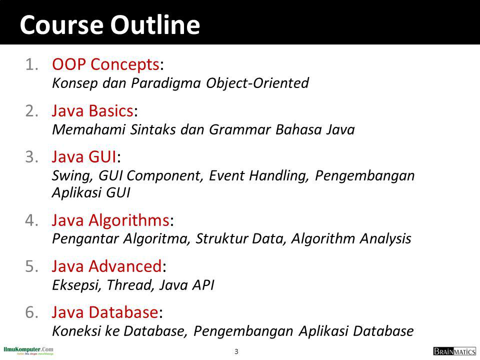 Course Outline OOP Concepts: Konsep dan Paradigma Object-Oriented