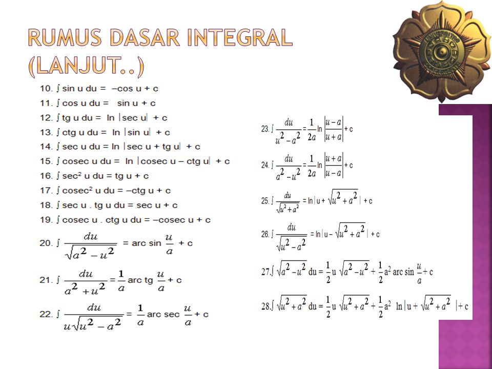 Rumus dasar integral (lanjut..)