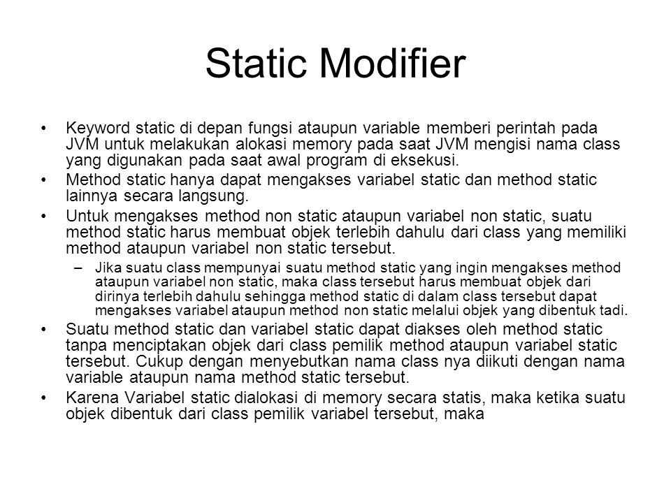Static Modifier