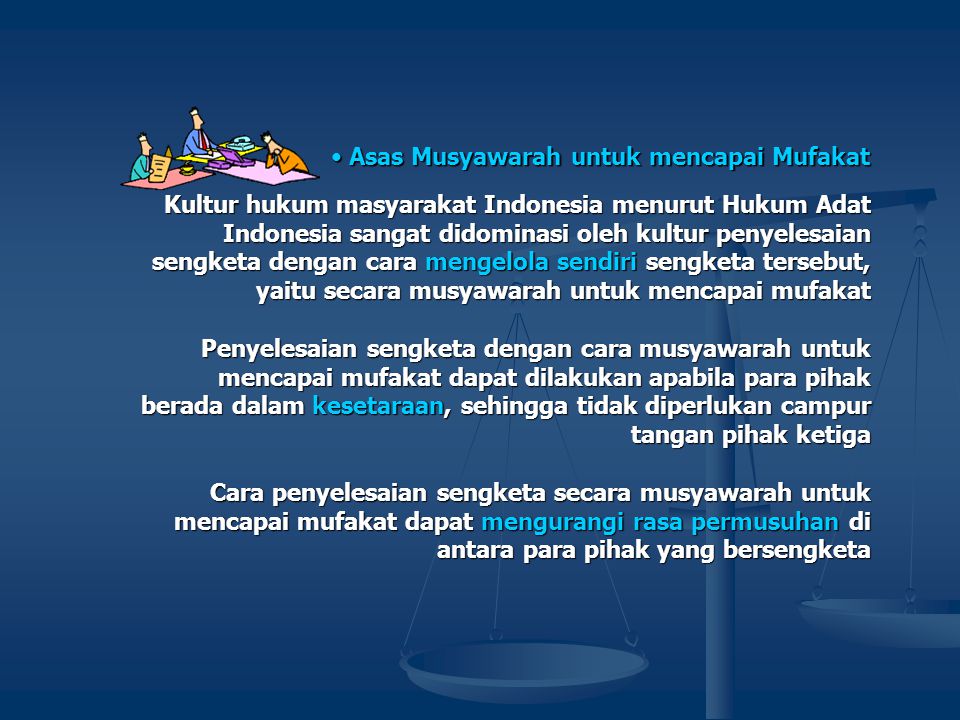 Asas Musyawarah untuk mencapai Mufakat