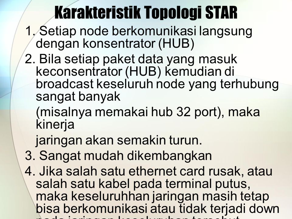 Karakteristik Topologi STAR