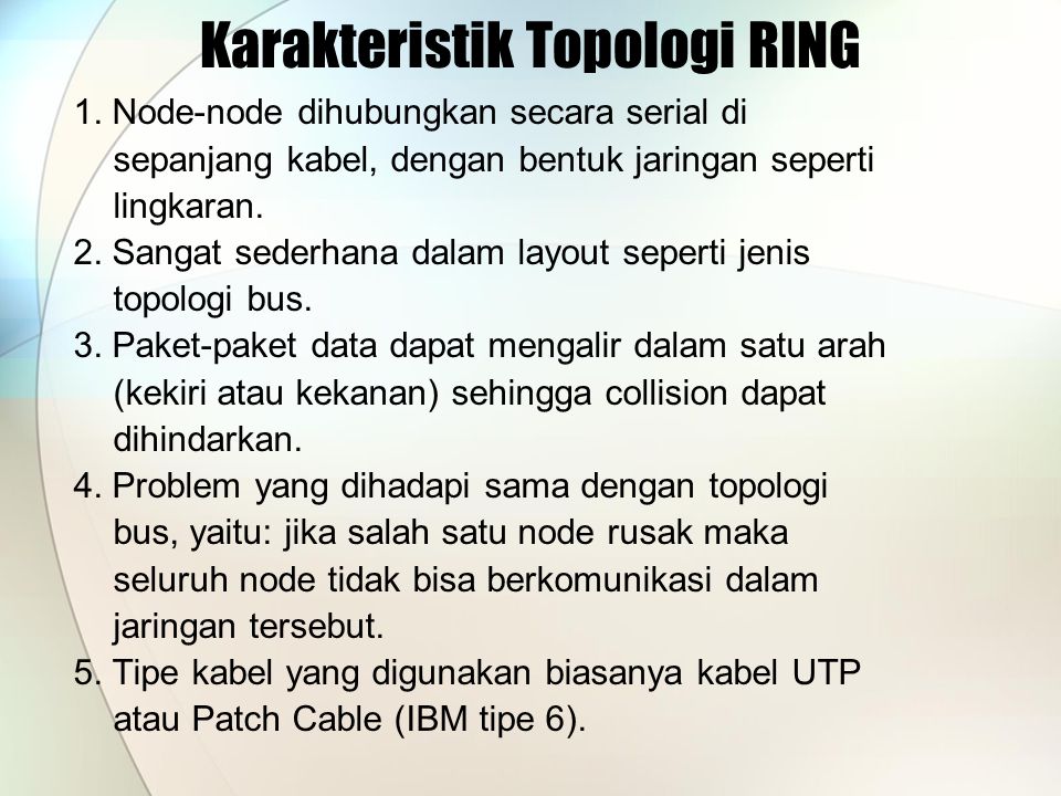 Karakteristik Topologi RING