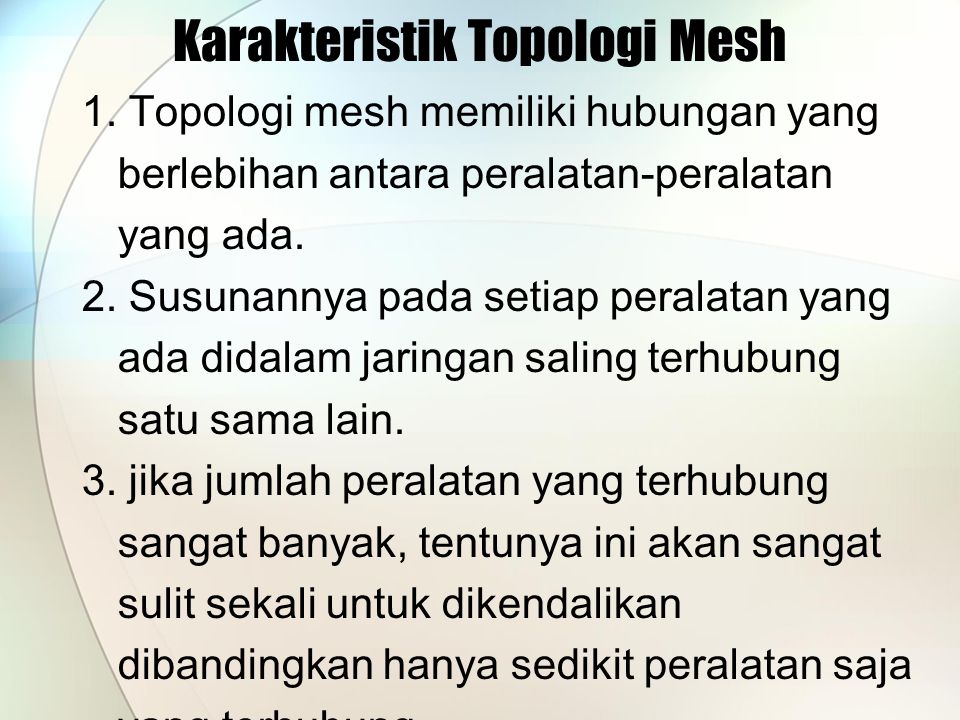 Karakteristik Topologi Mesh