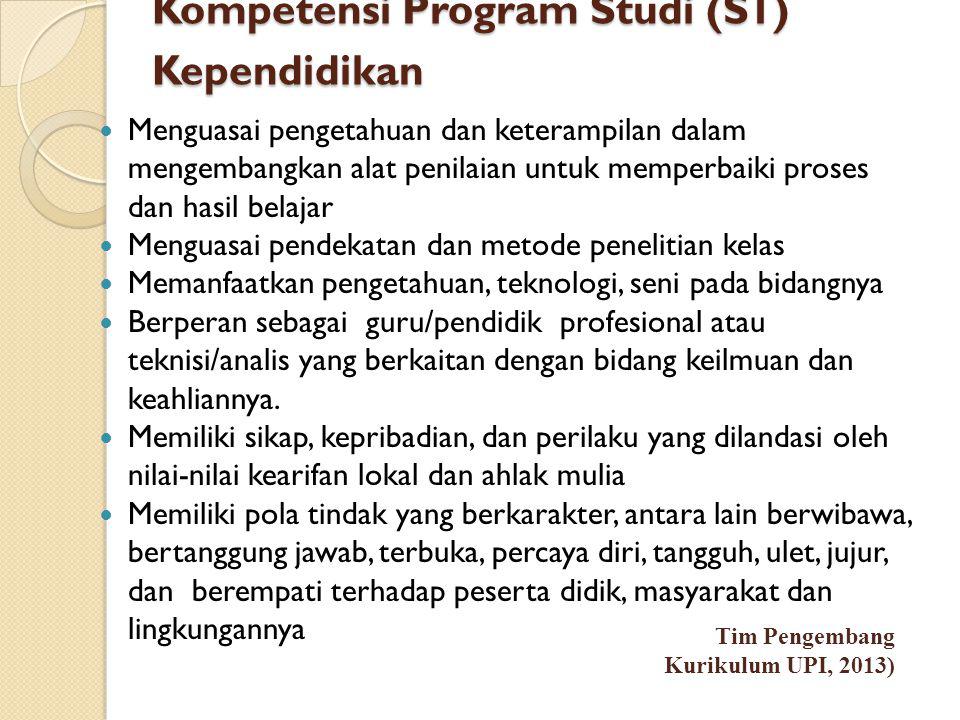 Kompetensi Program Studi (S1) Kependidikan