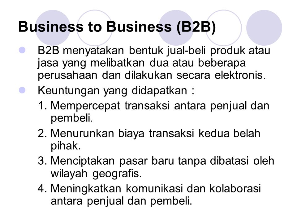 Business to Business (B2B)