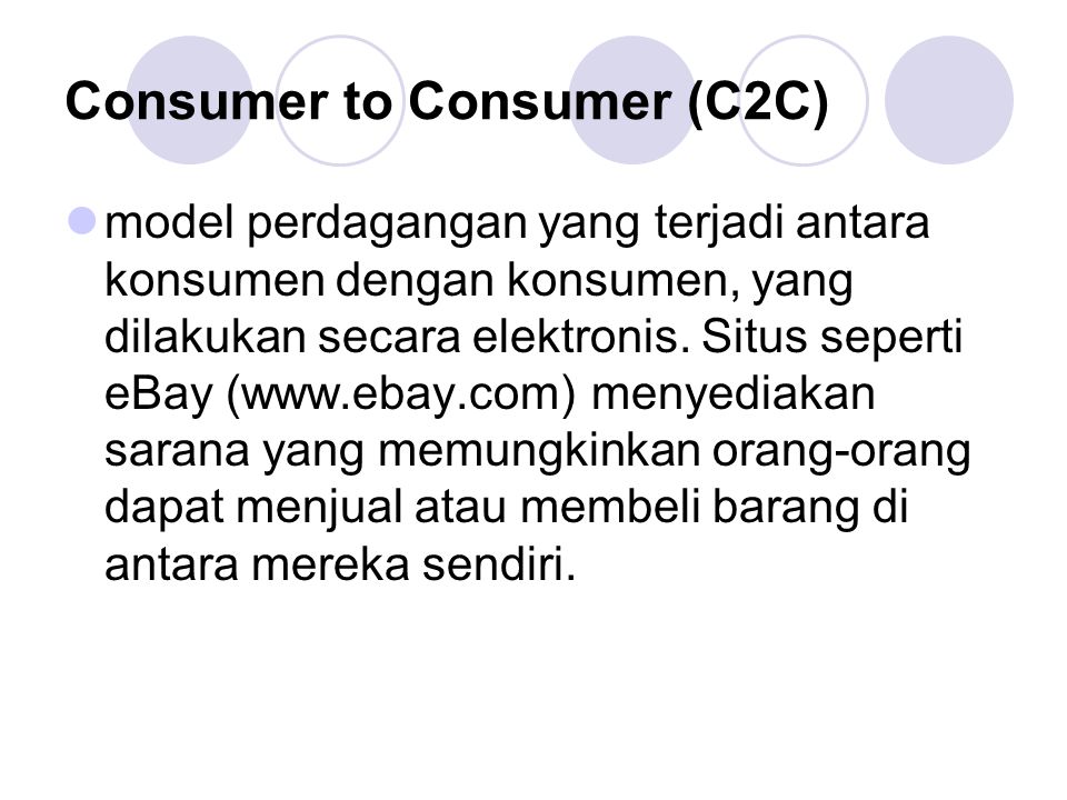 Consumer to Consumer (C2C)