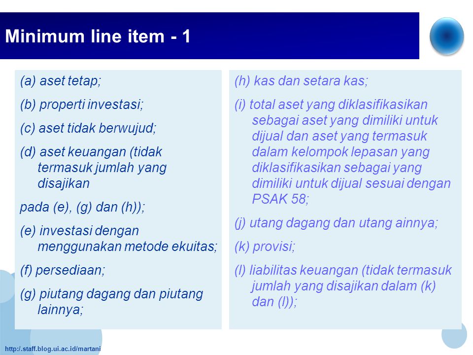 Minimum line item - 1