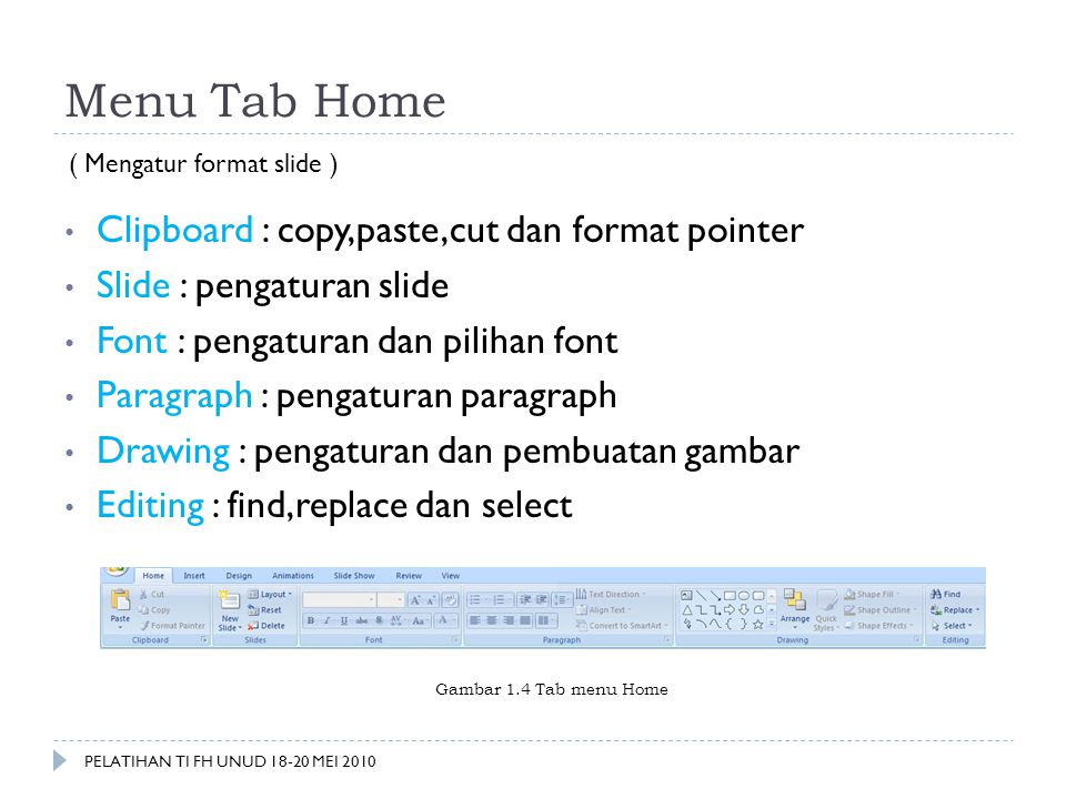 Menu Tab Home Clipboard : copy,paste,cut dan format pointer