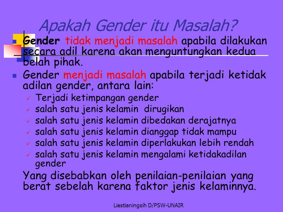 Apakah Gender itu Masalah