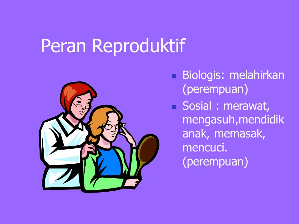 Peran Reproduktif Biologis: melahirkan (perempuan)
